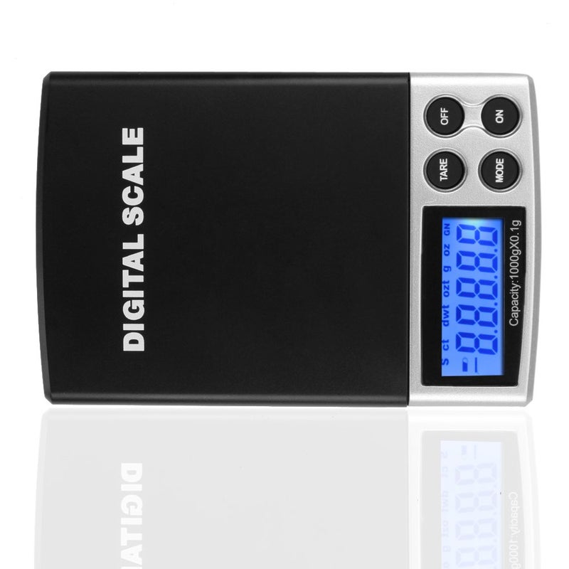 Flexzion Digital Pocket Scale for Grams of Jewelry Gold Silver Coin, Gem Scale 1000 g x 0.1 g High Precision Digital Gram Scale LCD Display Portable Food Weighing Tool with Protective Cover - Image 3